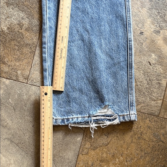 Judy Blue Distressed Straight Leg Jeans - Light Blue Rigid front - Picture 9 of 13